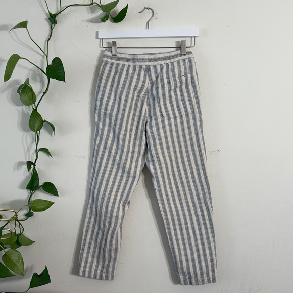Zara Cotton Pull-on Drawstring Waist Striped Off White Pants - Picture 2 of 8